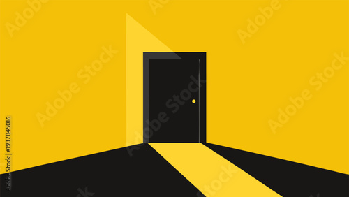 Secret door opening to new opportunities and career success concept.eps