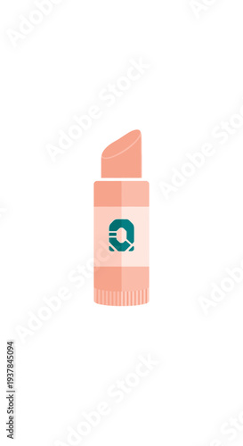 Lipstick Tube with Logo and Pink Shade.