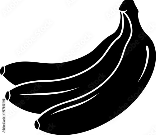 Bananas group fruit silhouette