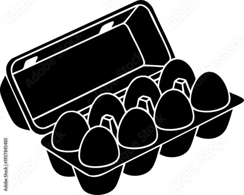 Egg box package silhouette