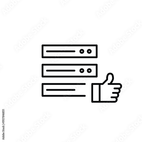 Data servers and like symbol. Performance rating, storage confidence. Pixel perfect, editable stroke vector icon