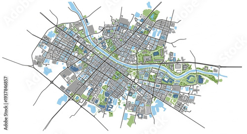 City Map Urban Planning Diagram.