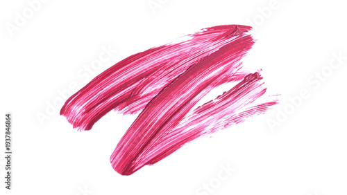  Smudged lipstick isolated on white background. High quality photo