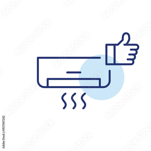 AC cooling unit and like. Quality service and control. Customer reviews and approval. Pixel perfect, editable stroke vector icon