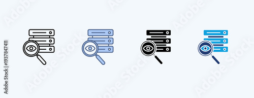 Data Monitoring Multiple Icon Illustration Vector