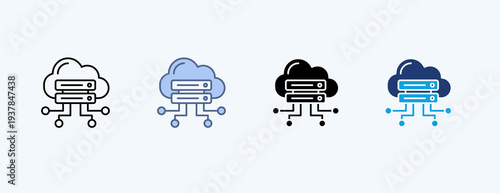 Cloud Integration Multiple Icon Illustration Vector