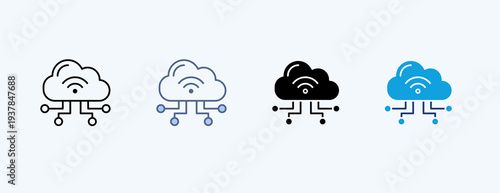 Cloud Connectivity Multiple Icon Illustration Vector