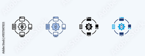 Iot Ecosystem Multiple Icon Illustration Vector