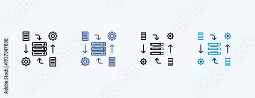 Data Synchronization Multiple Icon Illustration Vector