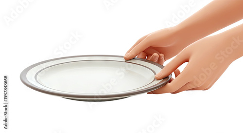 Hands holding a decorative plate