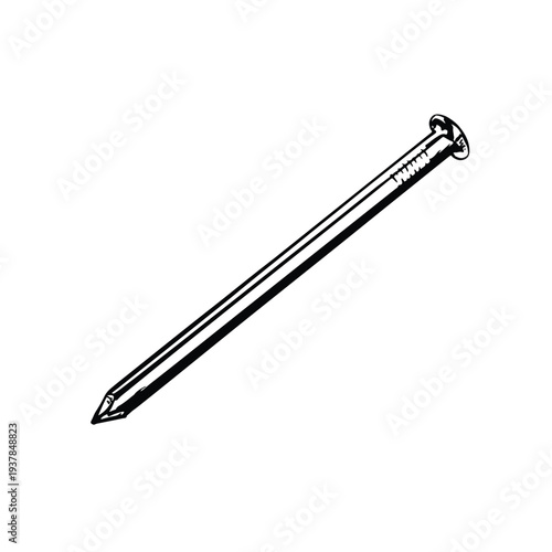 Illustration handdrawn of an Carpenter Tools metal nail