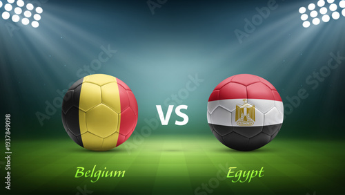 Belgium vs Egypt soccer scoreboard broadcast template