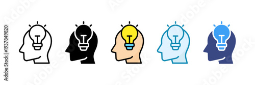 Creative Thinking Icon Set Multiple Style Collection