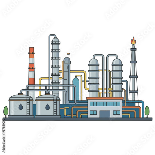 Factory Building Illustration