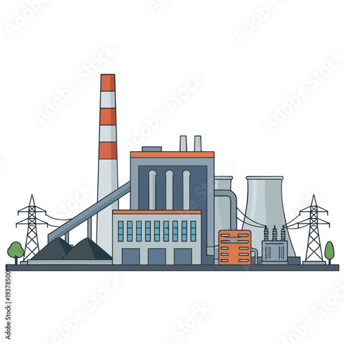 Factory Building Illustration