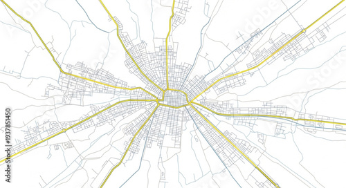 City Map with Radial Roads.