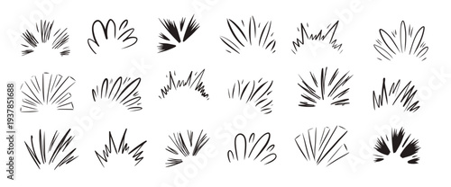 Comic twinkle effect. Whimsical burst graphics with sparkle rays, playful stars. Doodle cartoon elements add dynamic energy to creative design with hand-drawn aesthetic decor. Vector manga elements.