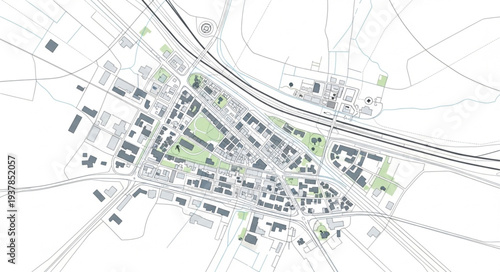 City Map with Green Spaces.