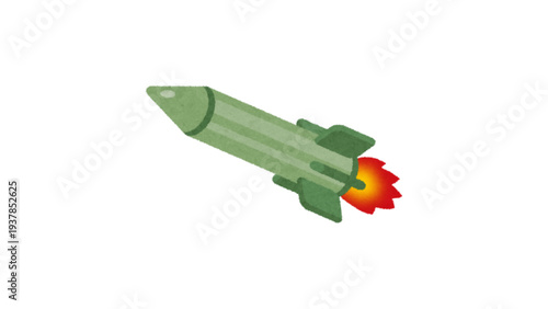 Rudal launching with white background