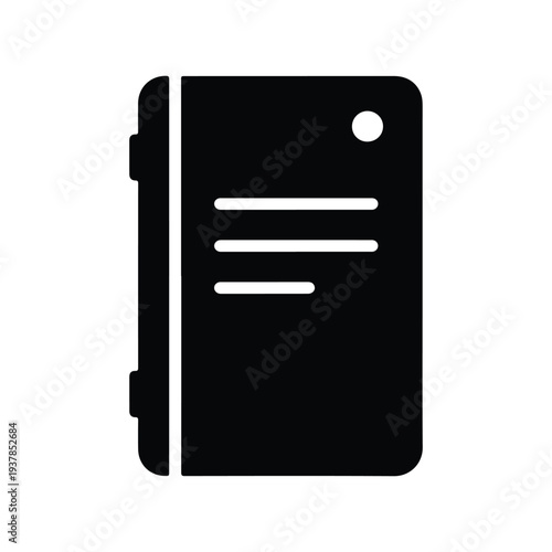 Travel Journal Guidebook Black Silhouette Vector Icon