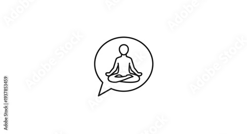 Meditation yoga icon line art.