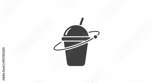 Minimalist Black Coffee Cup Illustration Design.