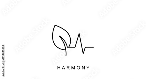 Minimalist Harmony Logo with Leaf Element.