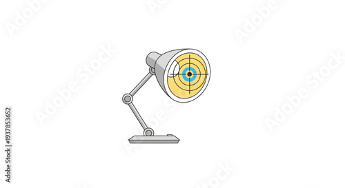 Modern adjustable desk lamp closeup.