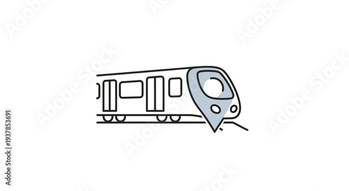 Modern train on rail tracks side.