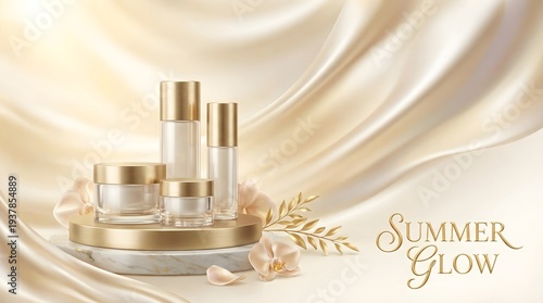 Luxury Silk Fabric Background for Beauty Product Display