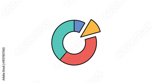 Colorful Pie Chart with Segment Detached.