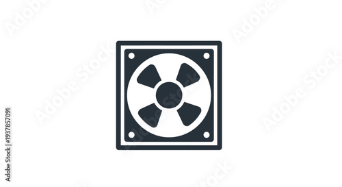 Computer Fan Icon Simple Design Element.