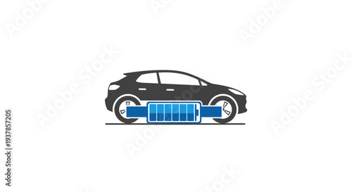 Electric Car Battery System Illustration.