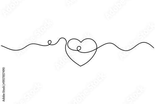 Heart continuous one line drawing minimalist style for love and valentine concept vector