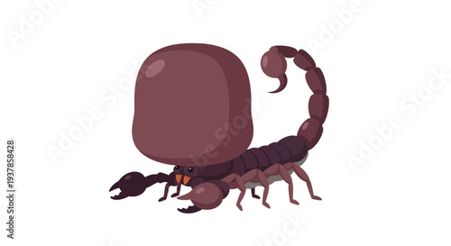 Scorpion Vector Illustration, Flat Design, Astrology Icon, Zodiac Sign, Horoscope Element