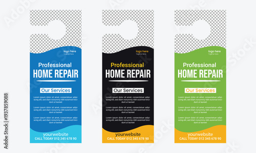 home repair service door hanger template design