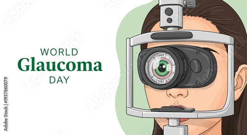 A woman undergoes an eye examination on World Glaucoma Day to check for eye pressure and optic nerve damage.