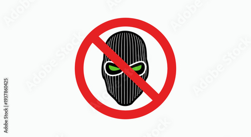 Cuadro en lienzo No Balaclava Face Mask Symbol.