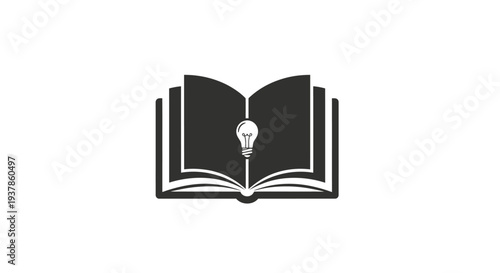 Open Book with Light Bulb Idea.