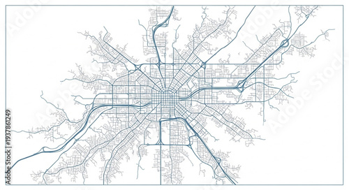 City Map with Roads and Intersections.