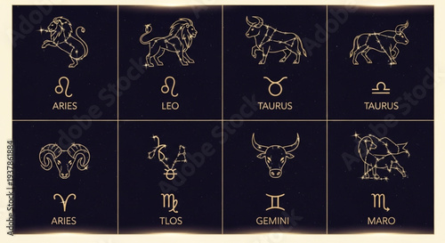 Zodiac Signs Astrology Symbols Constellations Horoscope.