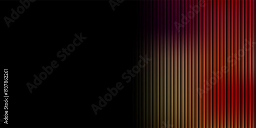 Glowing purple red yellow orange black abstract color gradient banner poster cover design, dark grainy texture modern.