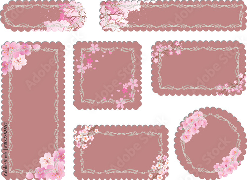春の桜フレーム枠セット