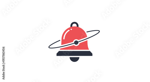 Red Bell Icon Ringing Alert Notification.