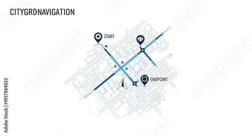 City Navigation Map with Directions.