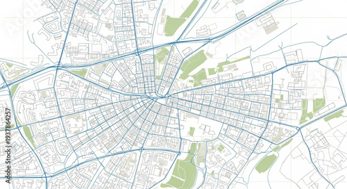 City Map with Roads and Streets.