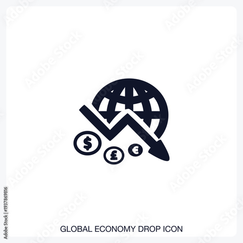 Global Economy Drop Icon