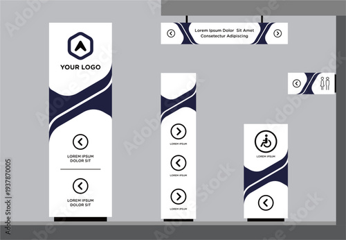 Exterior and interior signage template set corporate identity