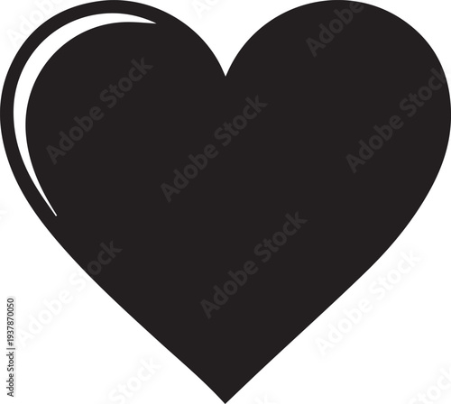 Black heart silhouette vector illustration symbol love emotion relationship