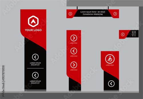Exterior and interior signage template set corporate identity